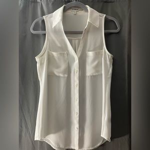 Button up collared tank top